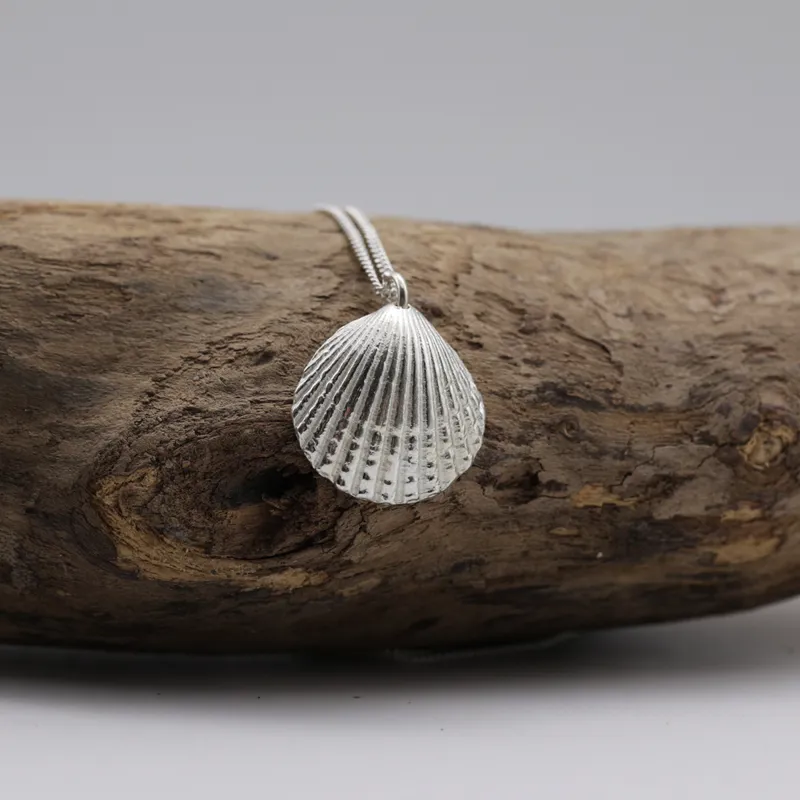 Silver Scallop Shell Necklace by Sarah Shelton Palmer-1